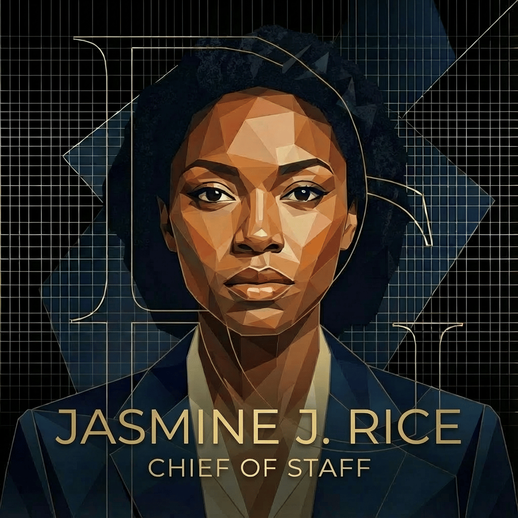 Stylized portrait of Jasmine J. Rice